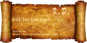 Kóhn Darinka névjegykártya